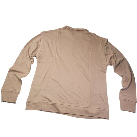 Laurie Felt LA Tan Women Half-Zip Cotton Bambo Blend Pullover Sweatshirt Size XS - Picture 6 of 9